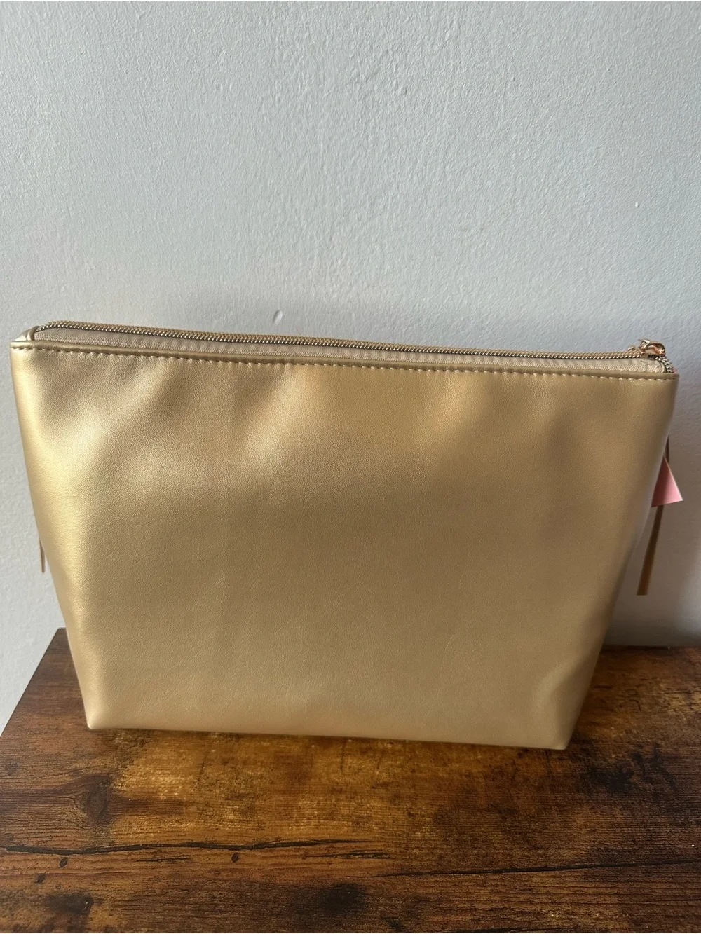Juicy Couture Metallic Gold Fringe Cosmetic Bag with Embroidered Logo NWT